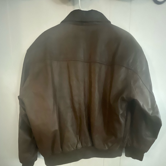Silver Leaf Brown Leather Jacket - Picture 2 of 7